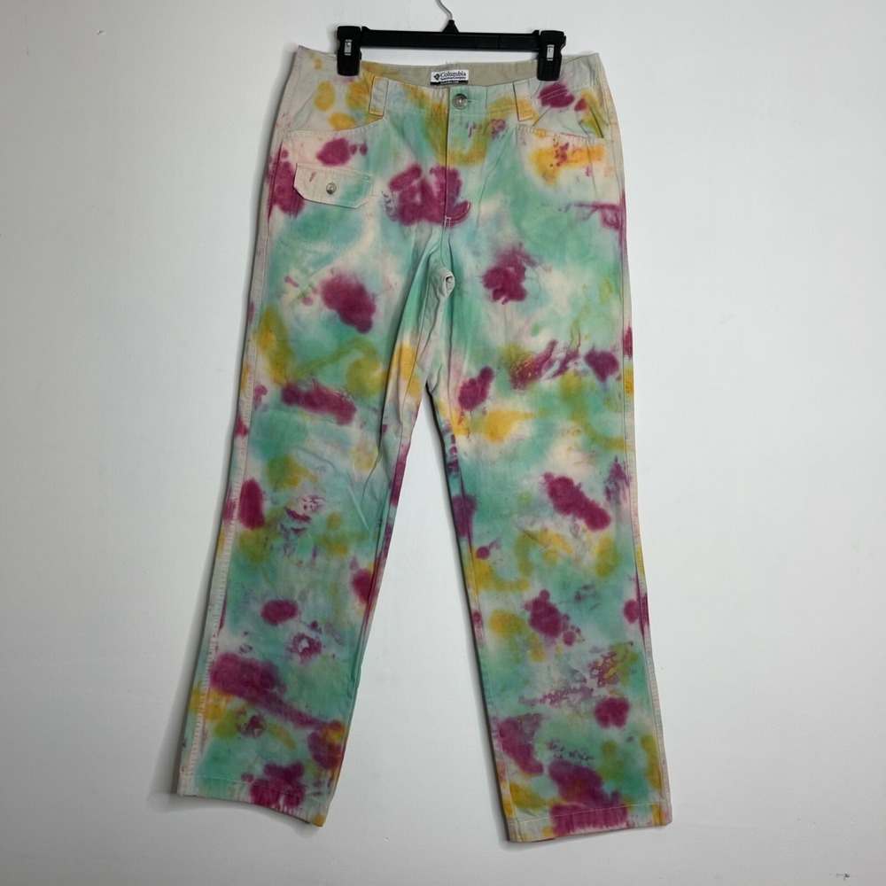 Columbia‎ Sportswear Size 8 Womens Tie Dye Tye Pants Slacks Straight Khaki